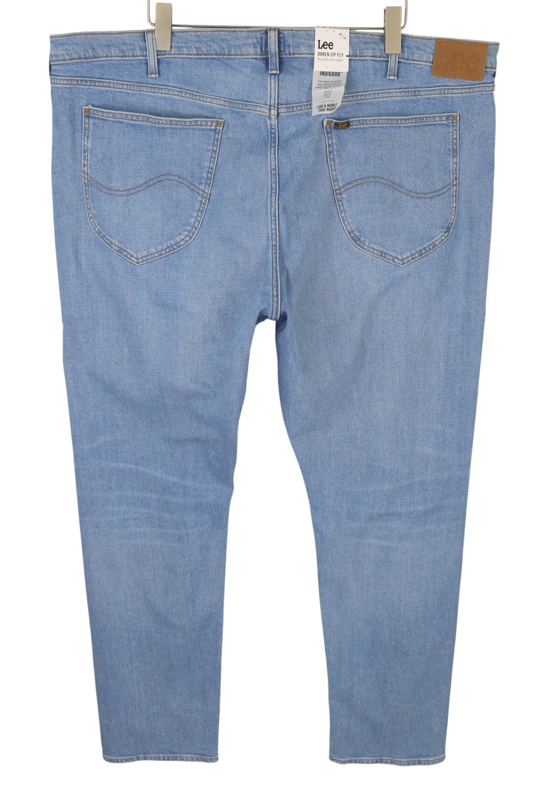 LEE Daren Zip Fly Men Jeans W48/L34 Blue Whiskers Faded Regular Straight Leg