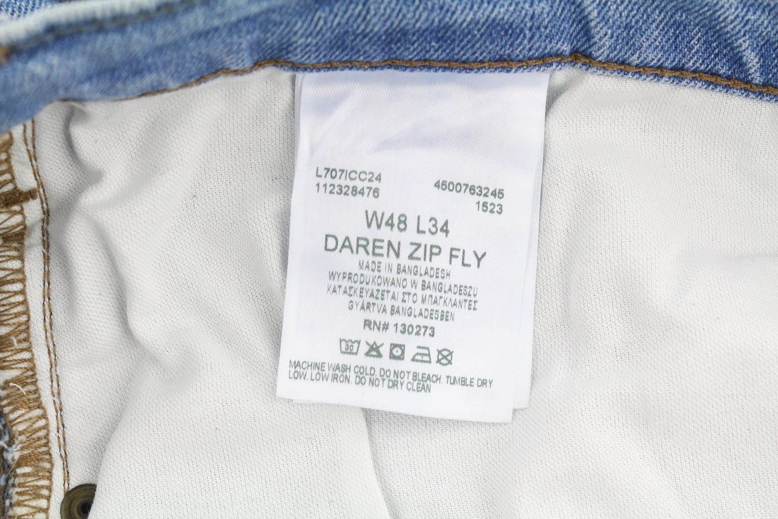 LEE Daren Zip Fly Men Jeans W48/L34 Blue Whiskers Faded Regular Straight Leg