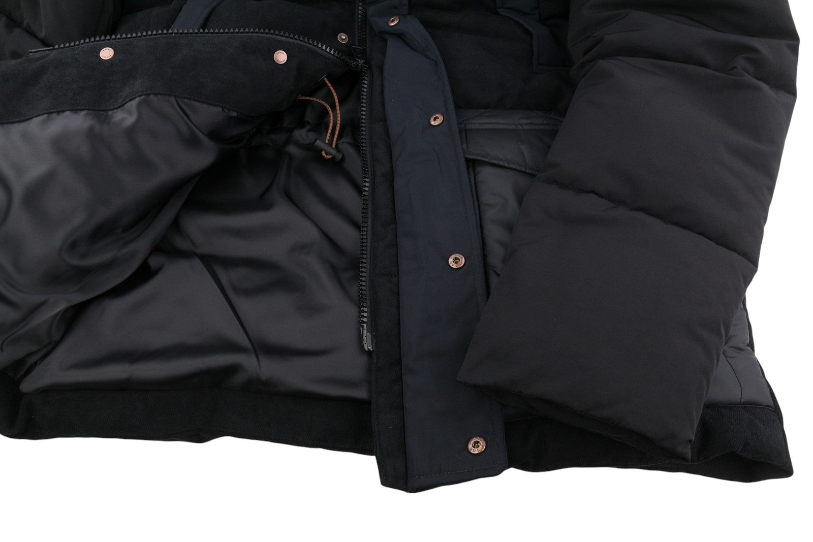 SCOTCH & SODA Arza Men Jacket S Black Padded Mixed Media Quilted Parka RRP389