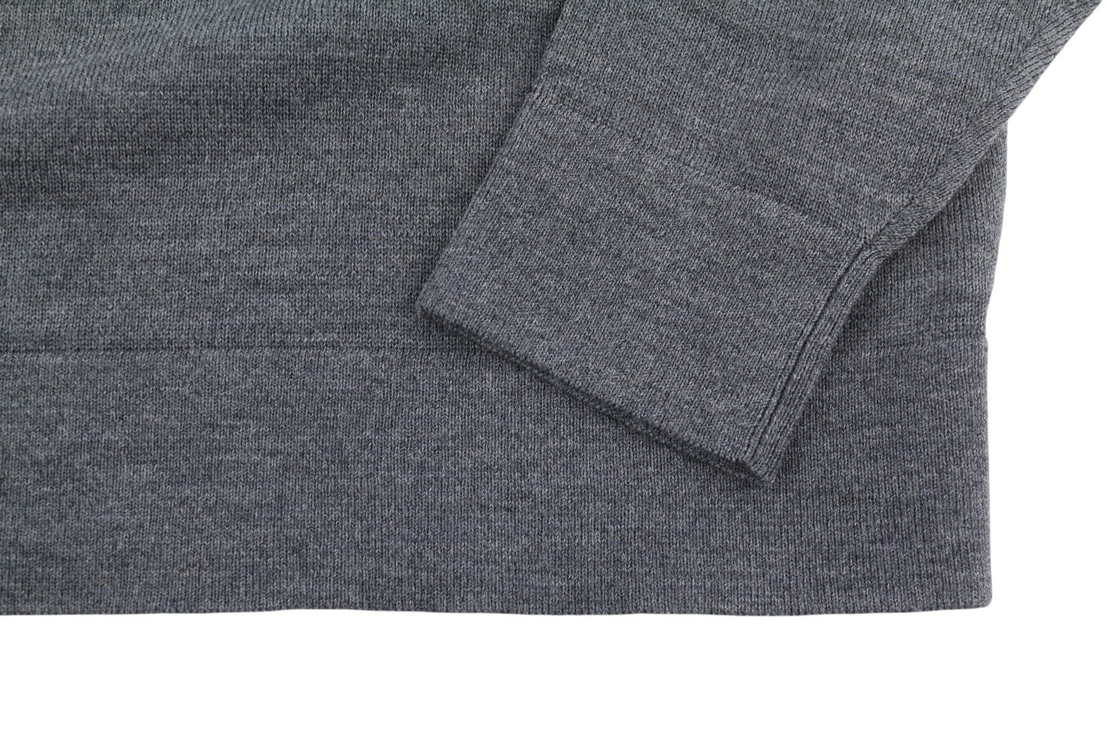 CALVIN KLEIN Merino Polo Men Jumper M Grey Melange Wool Pullover RRP179