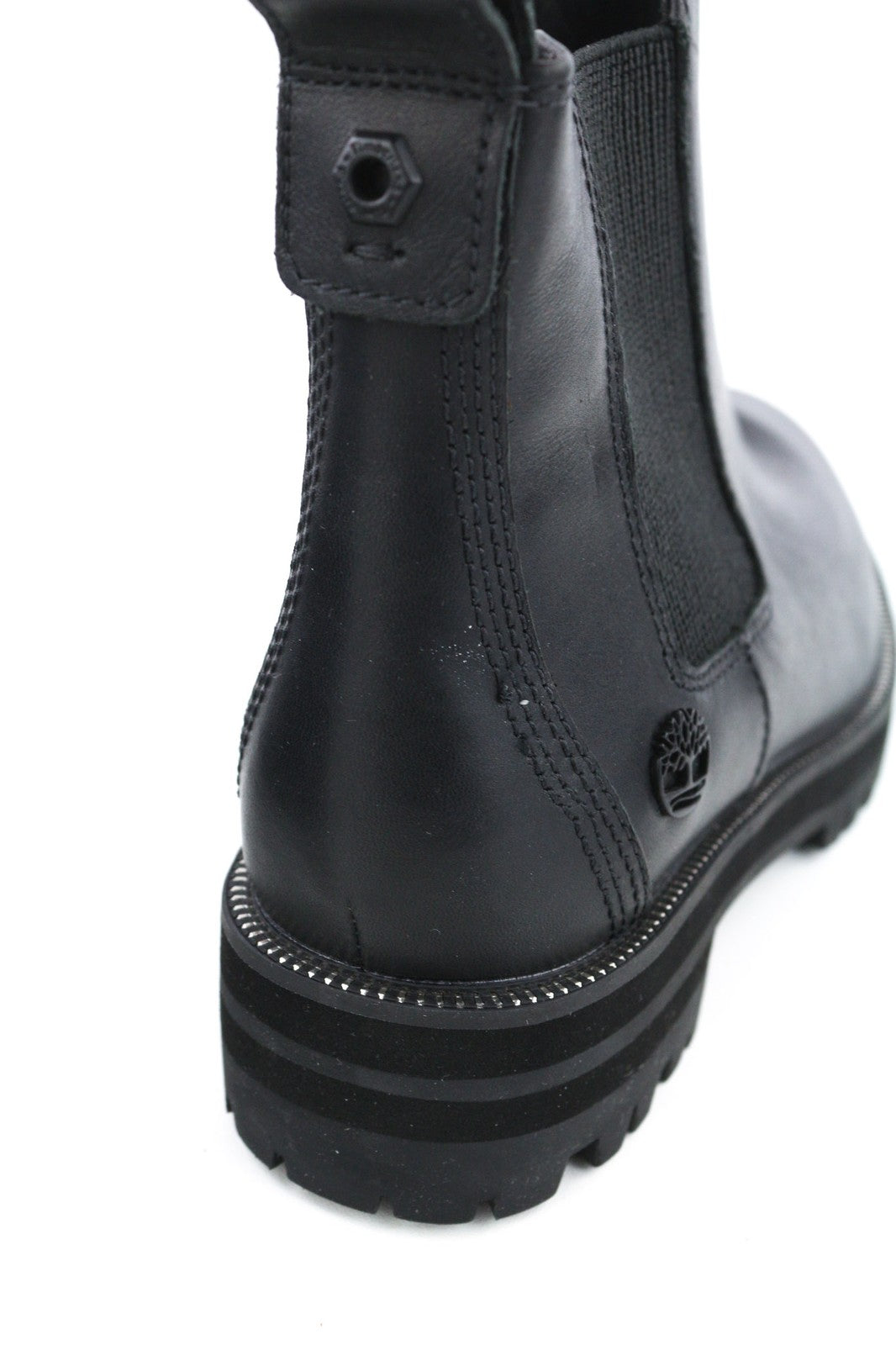 TIMBERLAND Women's EU36 UK3.5 Black Leather High-Top Boots Logo ReBOTL Lace Up