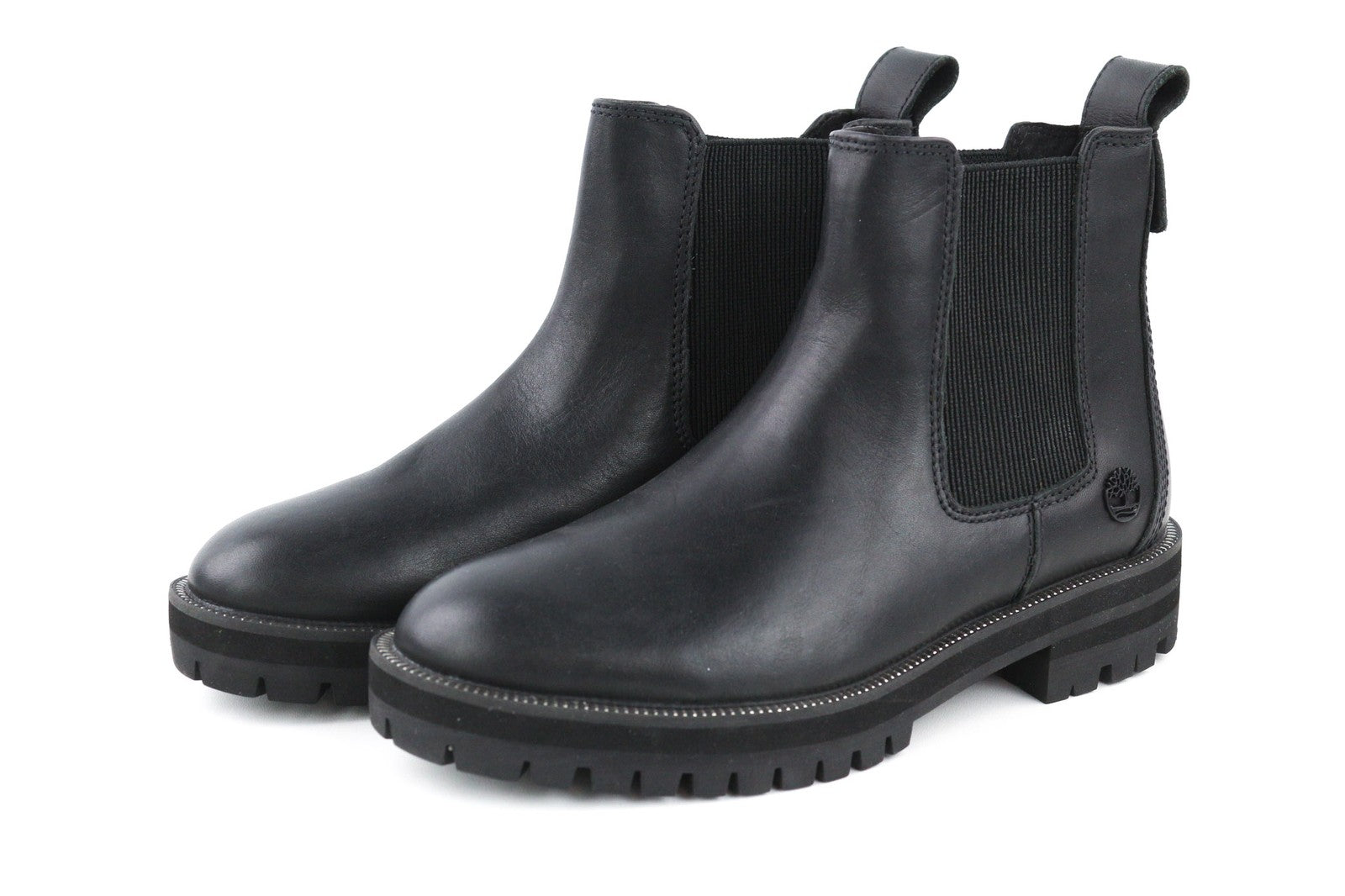 TIMBERLAND Women's EU36 UK3.5 Black Leather High-Top Boots Logo ReBOTL Lace Up