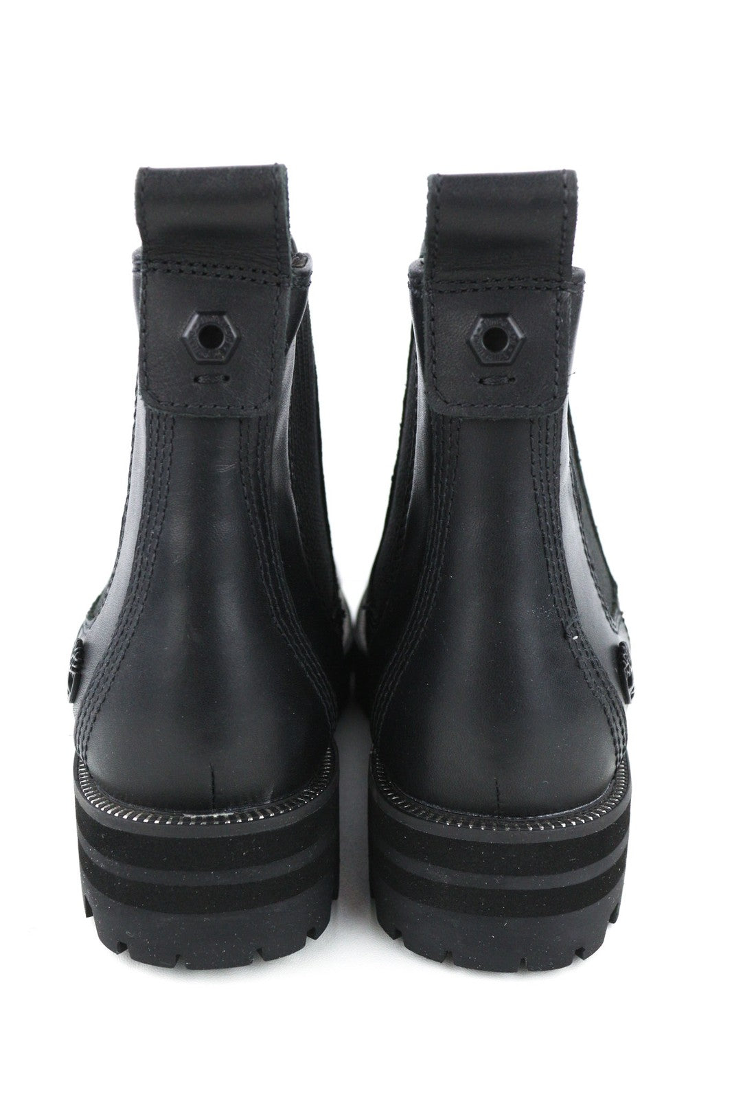 TIMBERLAND Women's EU36 UK3.5 Black Leather High-Top Boots Logo ReBOTL Lace Up