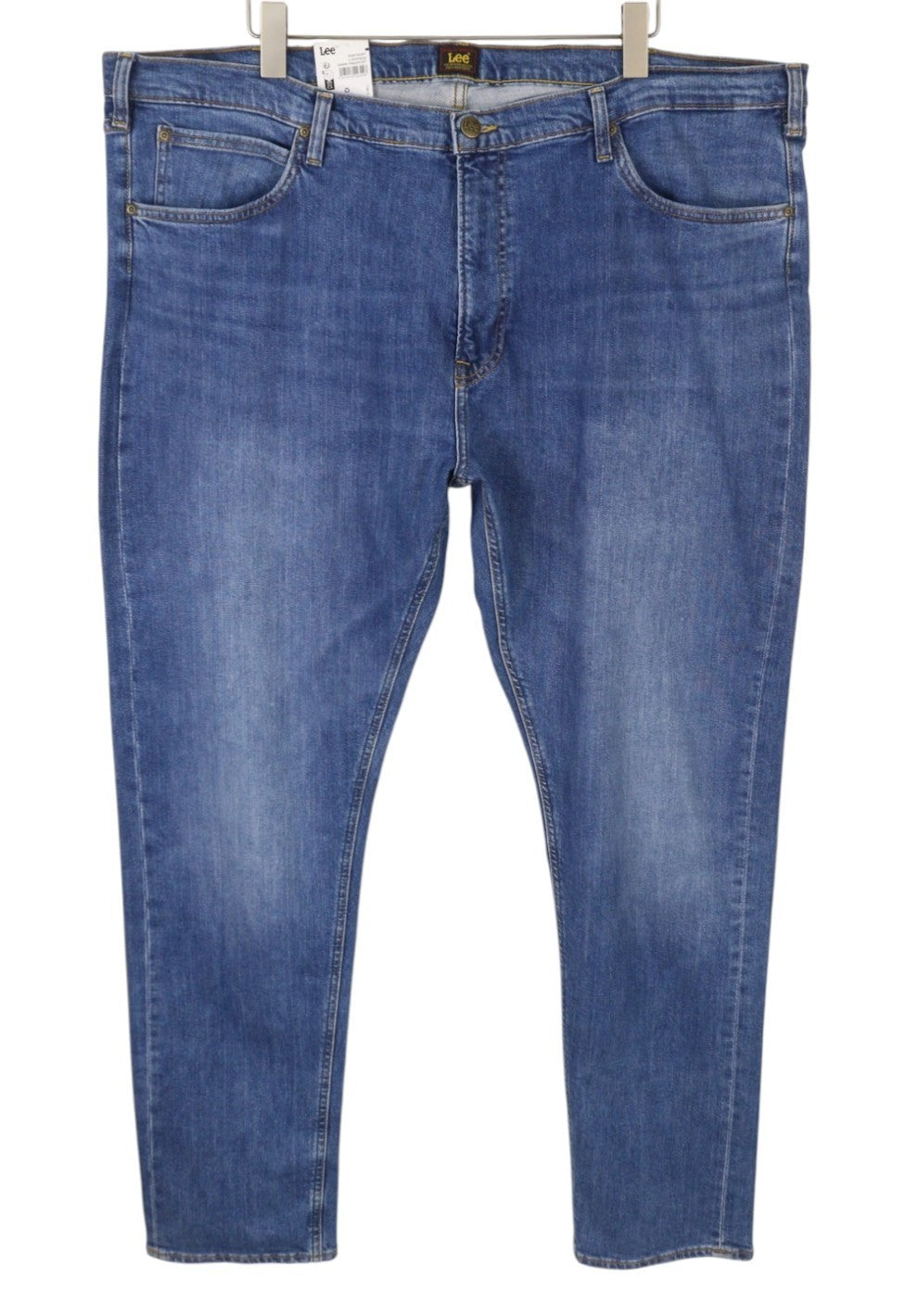 LEE Daren Zip Fly Men Jeans W48/L34 Blue Whiskers Faded Regular Straight Fit