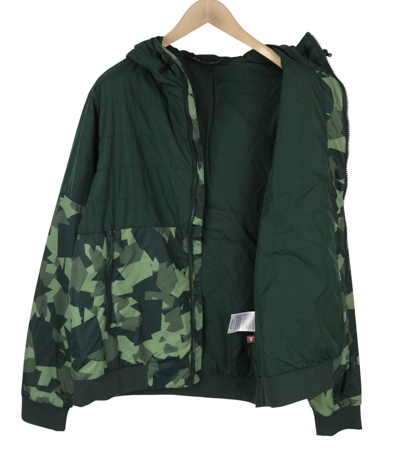 HELLY HANSEN Active Ins Fall Men Jacket L Green Padded Hooded Primaloft Full Zip