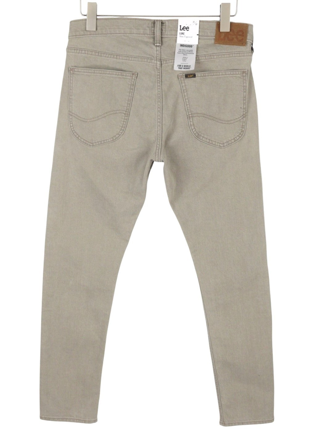 LEE Luke Men Jeans W31/L32 Grey Slim Tapered Fit Zip Fly Denim