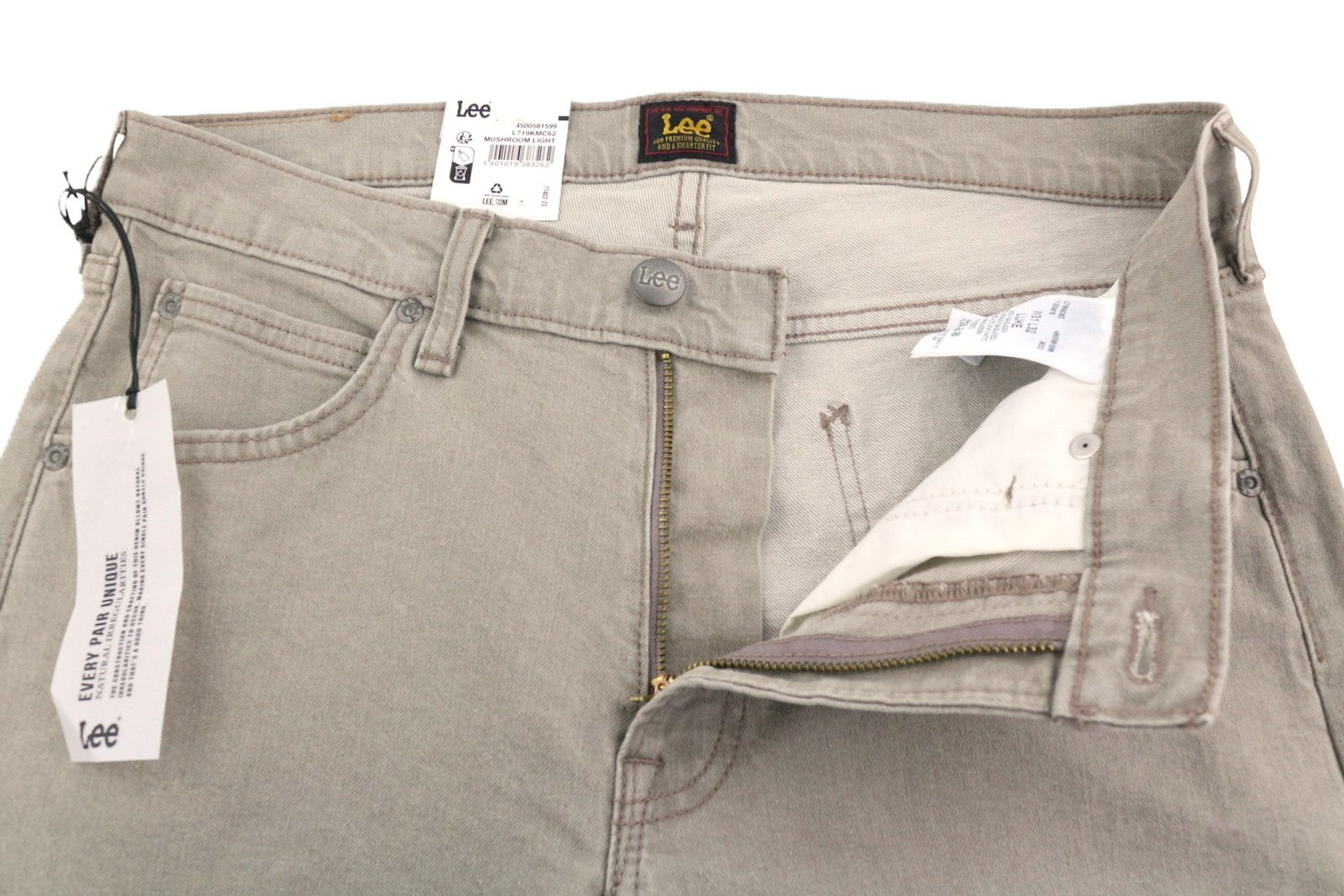 LEE Luke Men Jeans W31/L32 Grey Slim Tapered Fit Zip Fly Denim