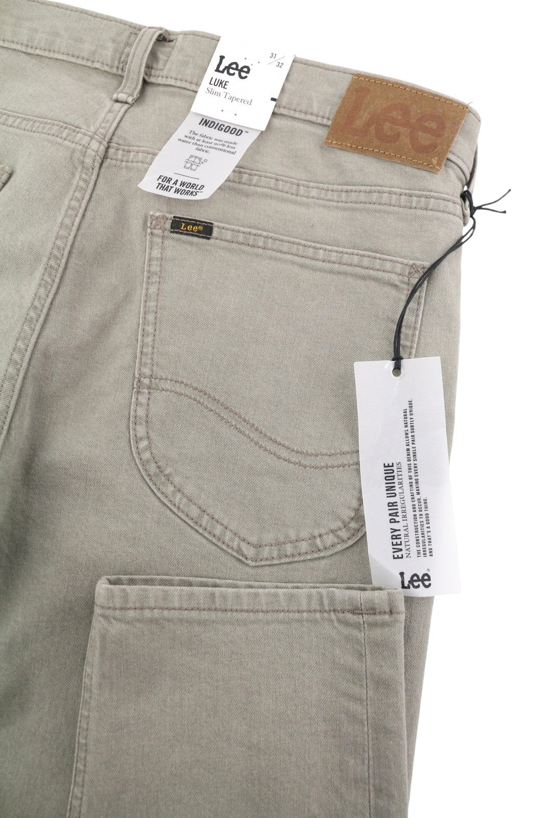LEE Luke Men Jeans W31/L32 Grey Slim Tapered Fit Zip Fly Denim