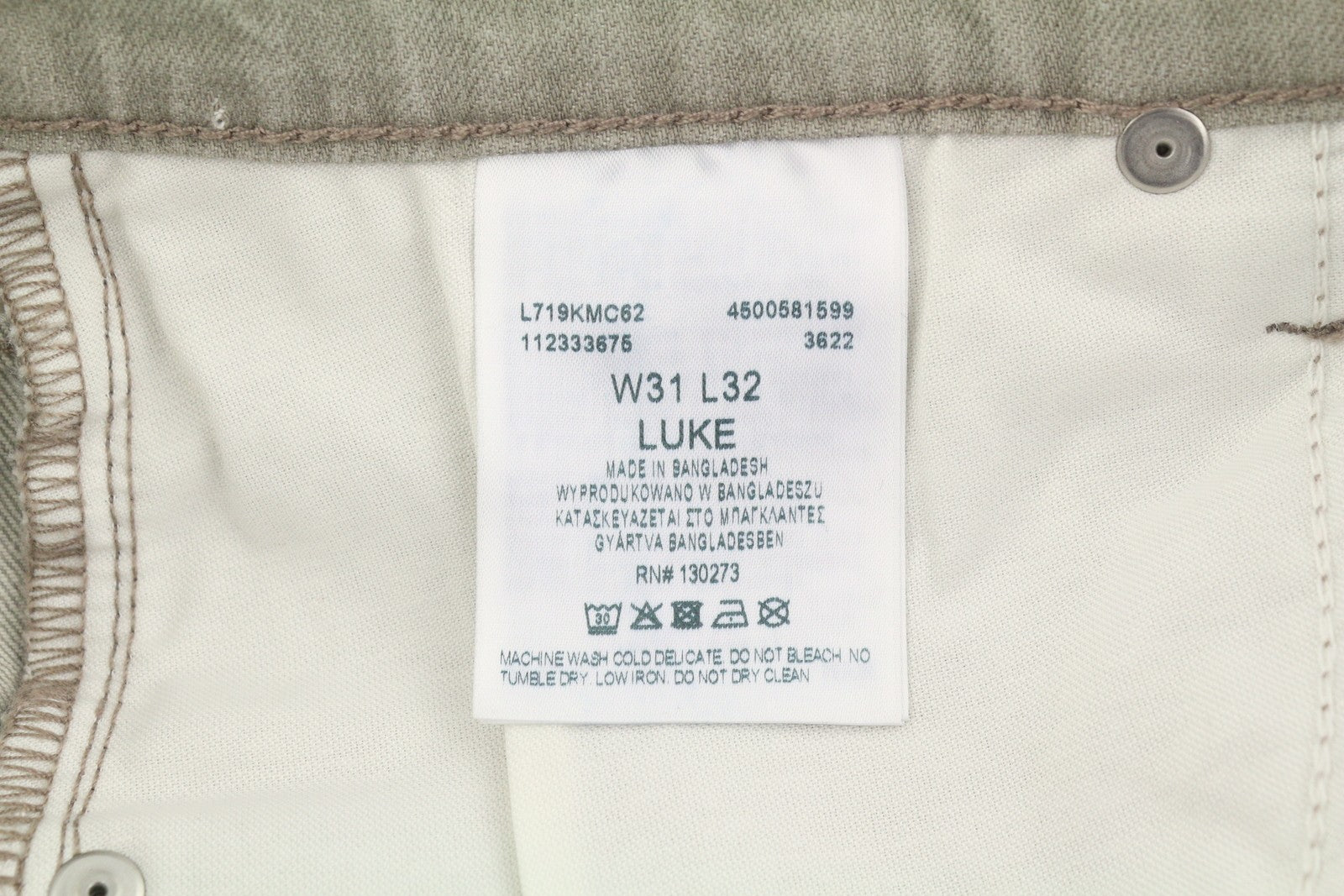 LEE Luke Men Jeans W31/L32 Grey Slim Tapered Fit Zip Fly Denim