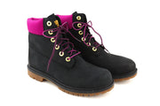TIMBERLAND A44KX-A6150 Women's EU38.5/39 Black Leather Logo Lace Up High-Top