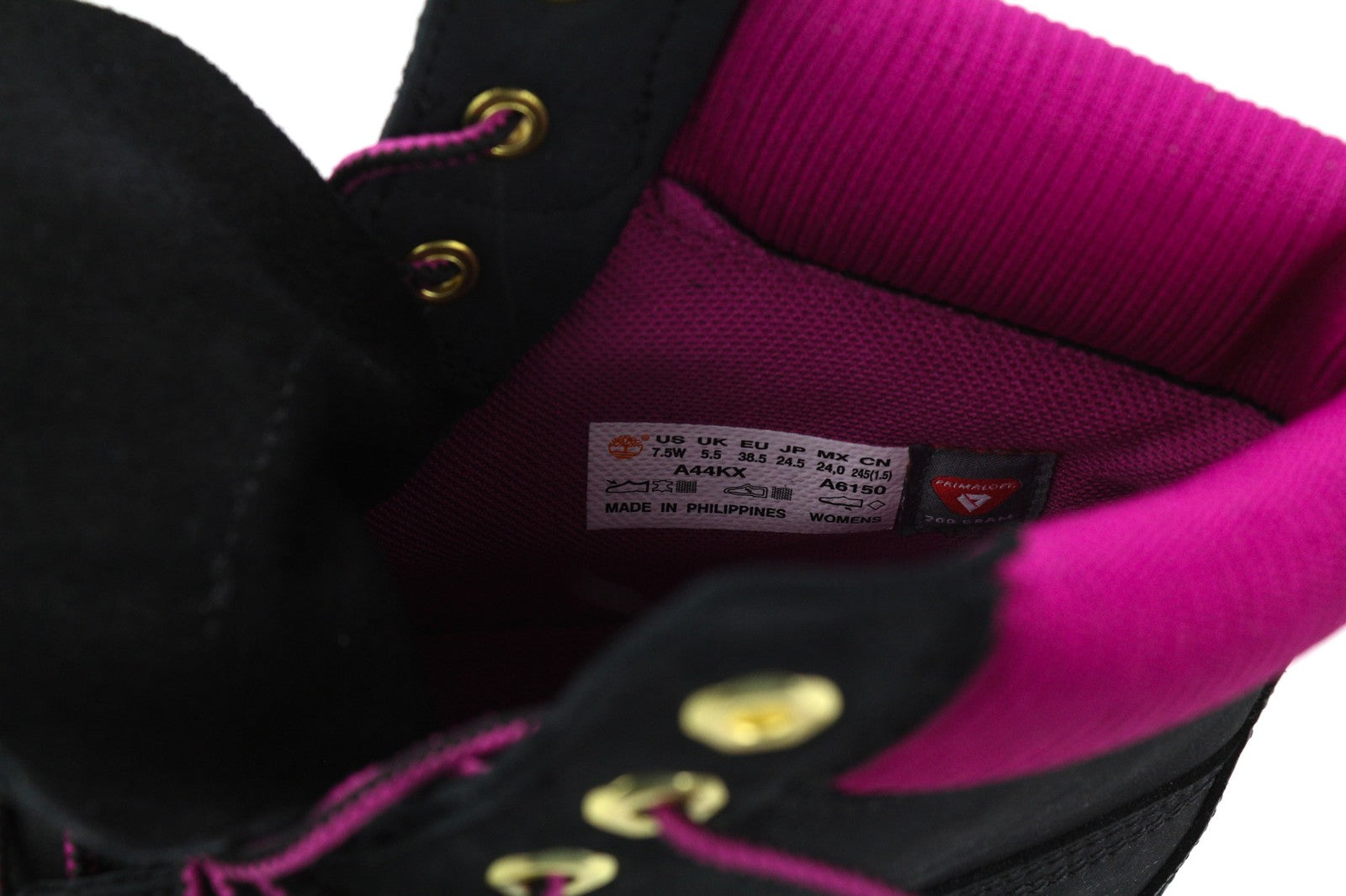 TIMBERLAND A44KX-A6150 Women's EU38.5/39 Black Leather Logo Lace Up High-Top