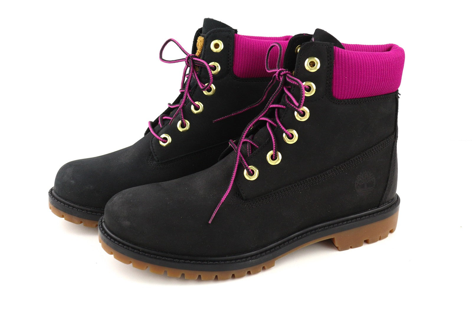 TIMBERLAND A44KX-A6150 Women's EU38.5/39 Black Leather Logo Lace Up High-Top