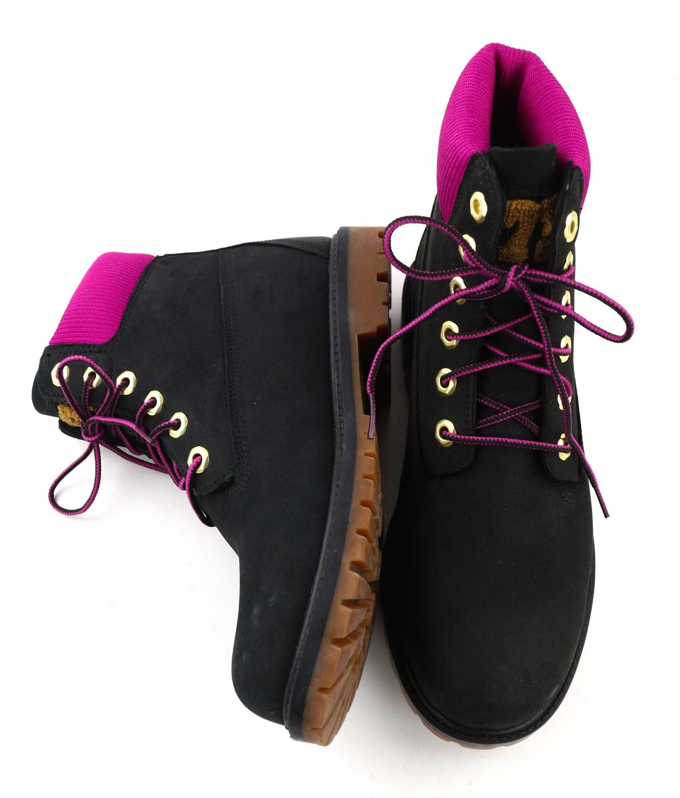 TIMBERLAND A44KX-A6150 Women's EU38.5/39 Black Leather Logo Lace Up High-Top