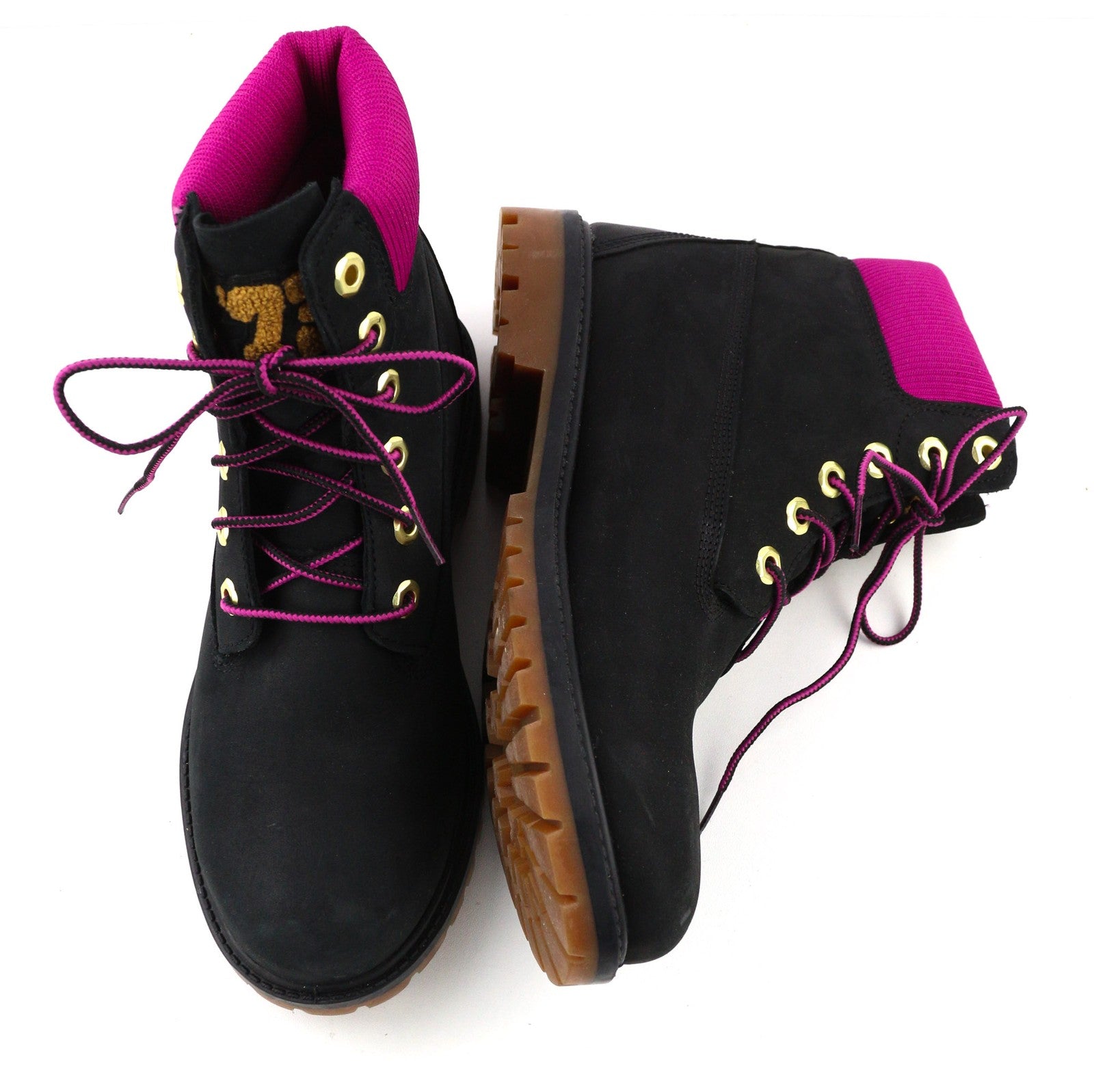 TIMBERLAND A44KX-A6150 Women's EU38.5/39 Black Leather Logo Lace Up High-Top