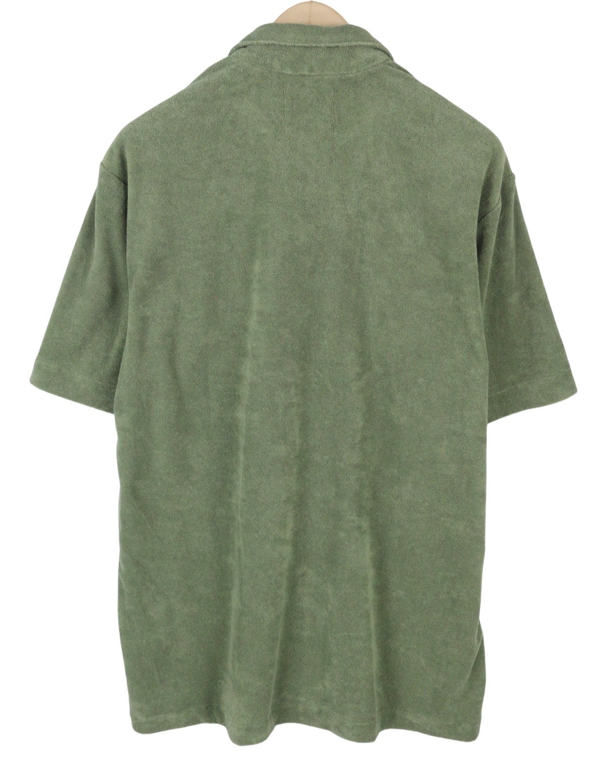 SCOTCH & SODA Men Shirt XL Green Towelling Embroidered Button Up Short Sleeve