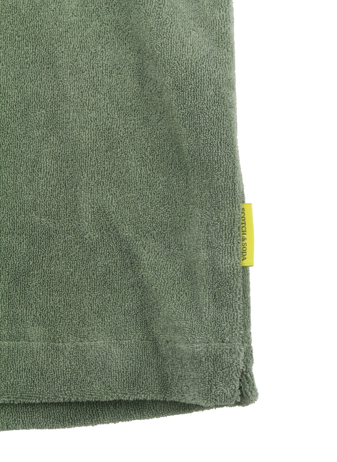 SCOTCH & SODA Men Shirt XL Green Towelling Embroidered Button Up Short Sleeve