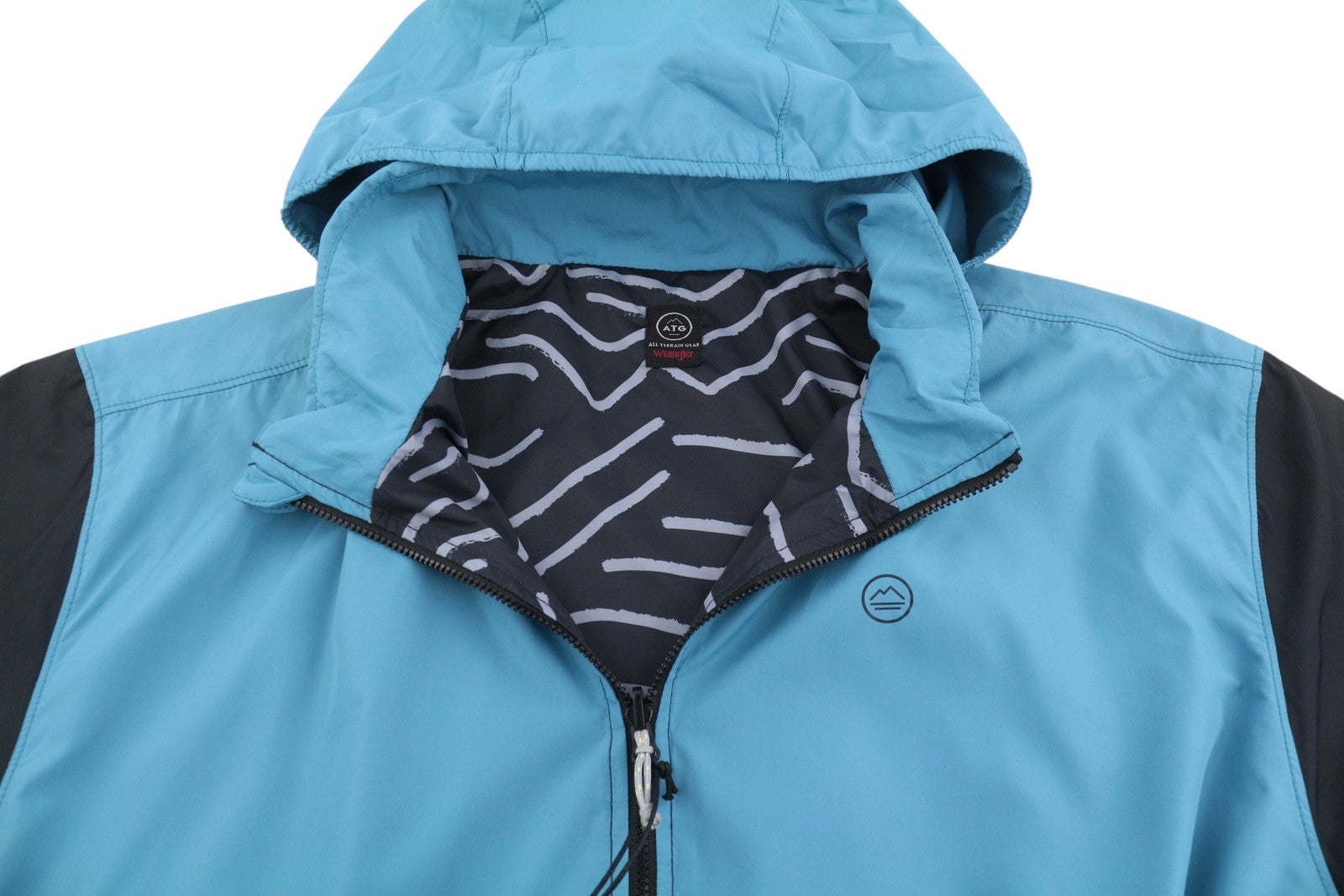 WRANGLER LWT Packable Men Jacket XL Reversible Patterned Hidden Hood Lightweight