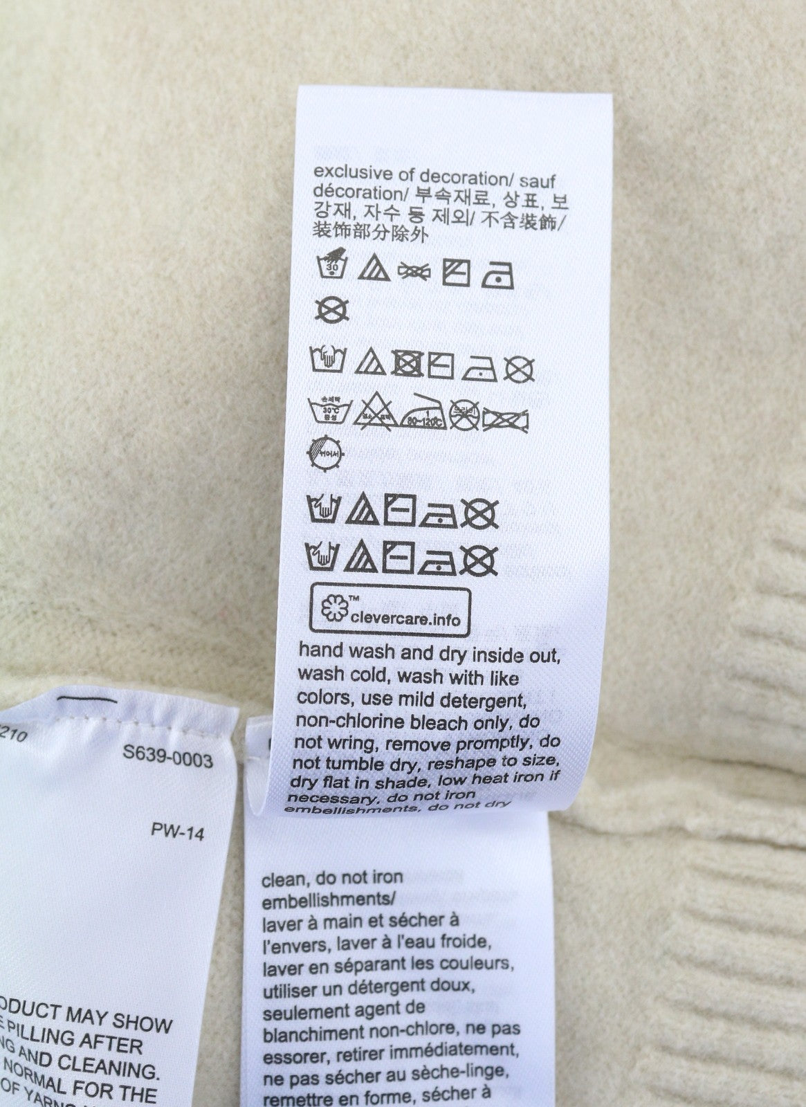 CALVIN KLEIN Lycra Blend Comfort Men Jumper M Beige V-Neck Knit