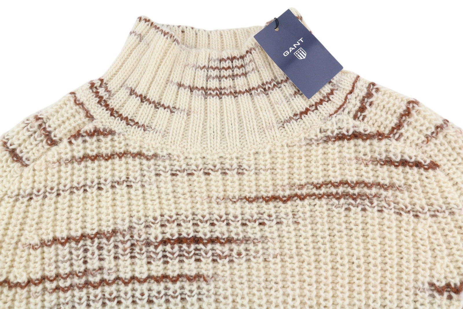 GANT Multi Color Turtle Women Jumper M Beige Pattern Wool Knit