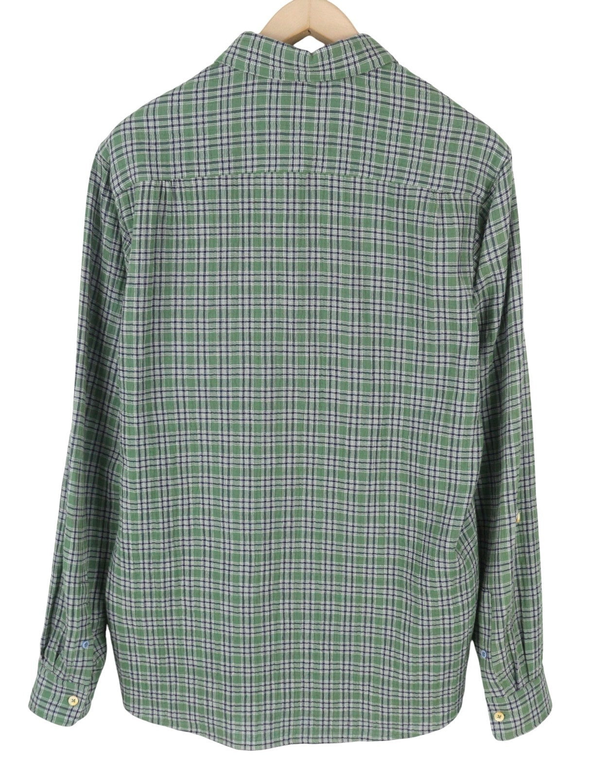 SCOTCH & SODA Men Shirt M Green Double Face Check Regular Fit Button-Up Roll-Up