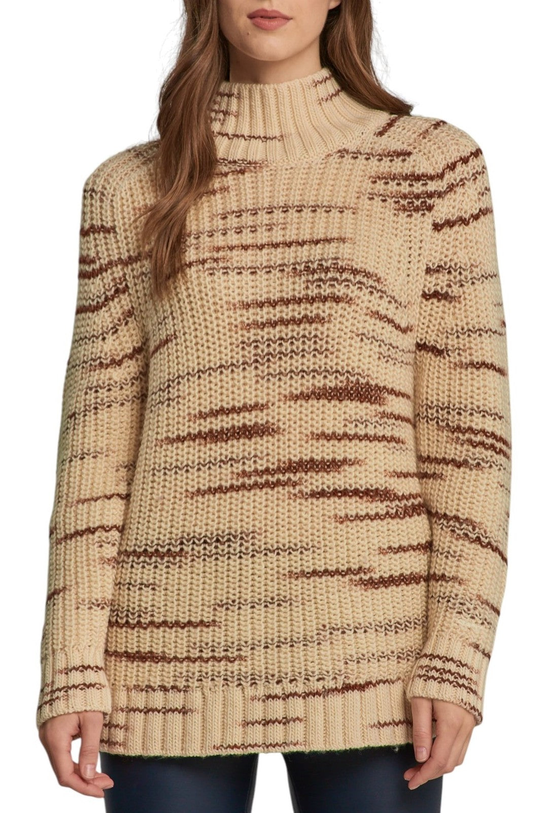 Mehrfarbiger Rollkragenpullover