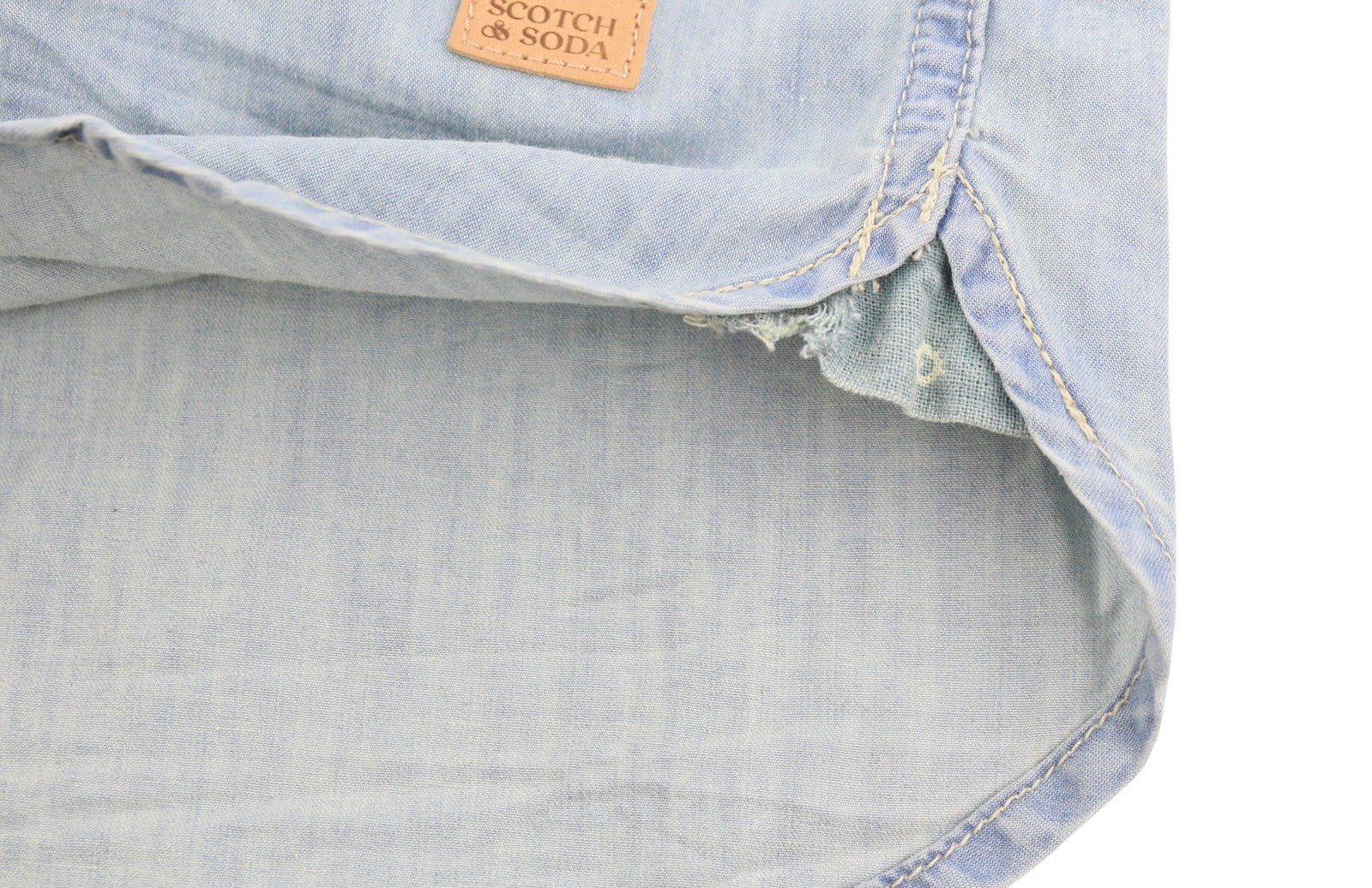 SCOTCH & SODA Men Shirt XL Blue Faded Button-Up Spread Neck Casual