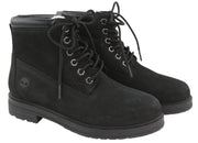 TIMBERLAND Women Boots EU37.5 Black Leather Waterproof Shearling Winter