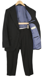 SUITSUPPLY La Spalla Men Suit UK42R / W34 Black Wool Peak 2 Pieces