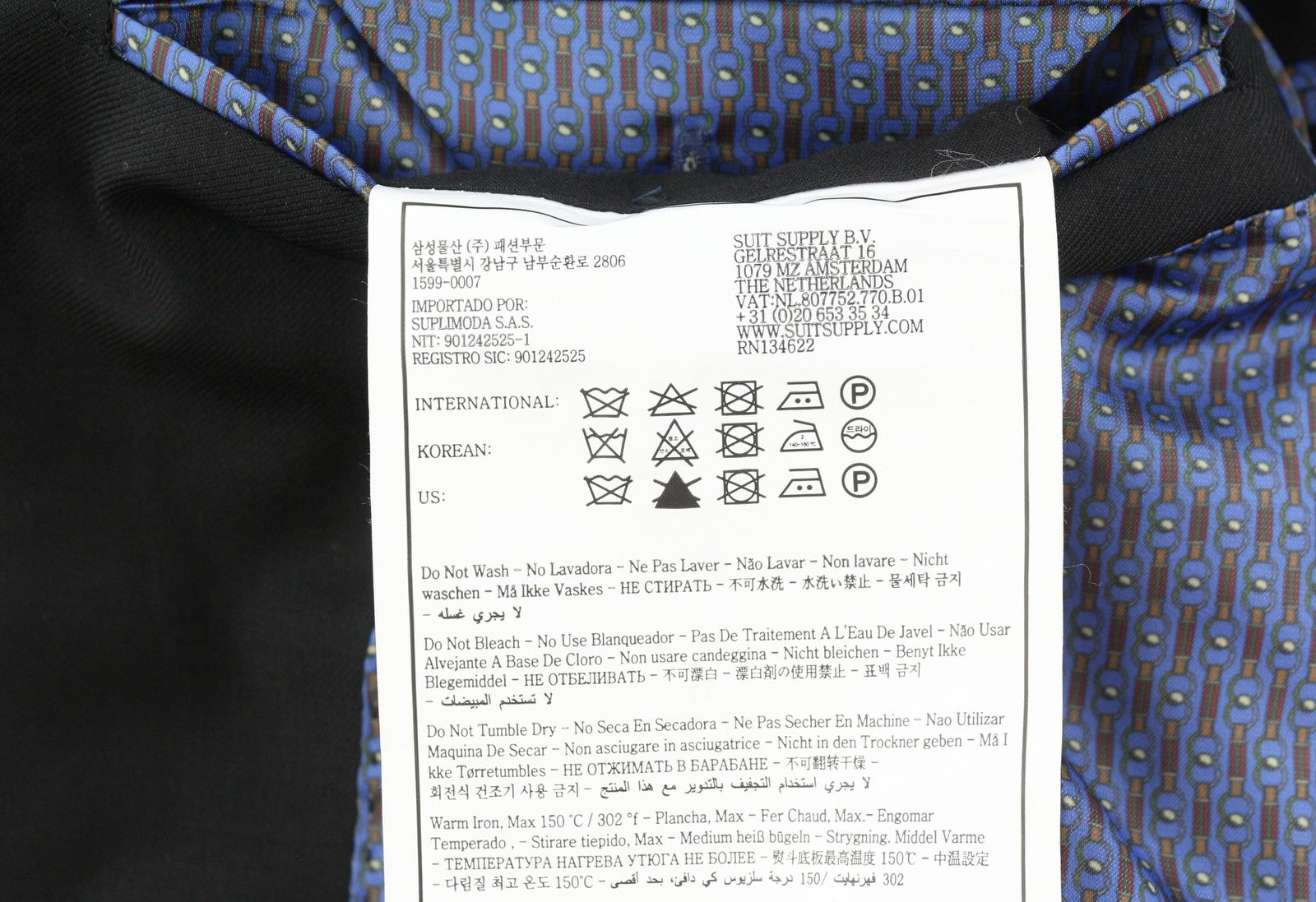 SUITSUPPLY La Spalla Men Suit UK42R / W34 Black Wool Peak 2 Pieces