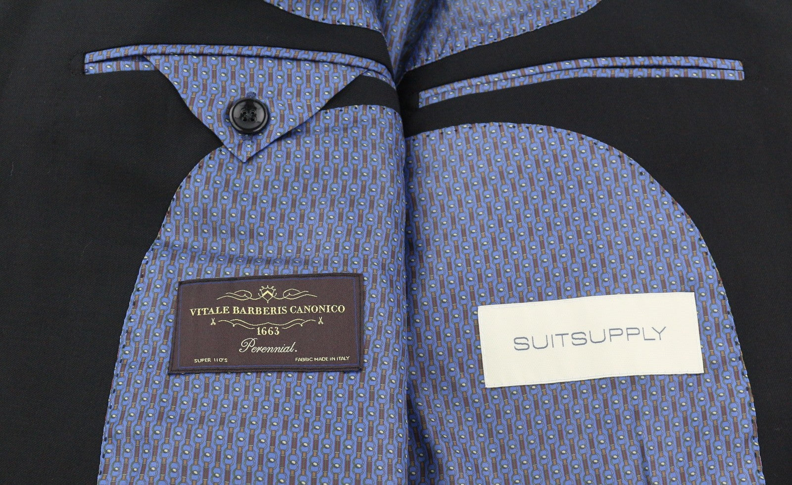 SUITSUPPLY La Spalla Men Suit UK42R / W34 Black Wool Peak 2 Pieces