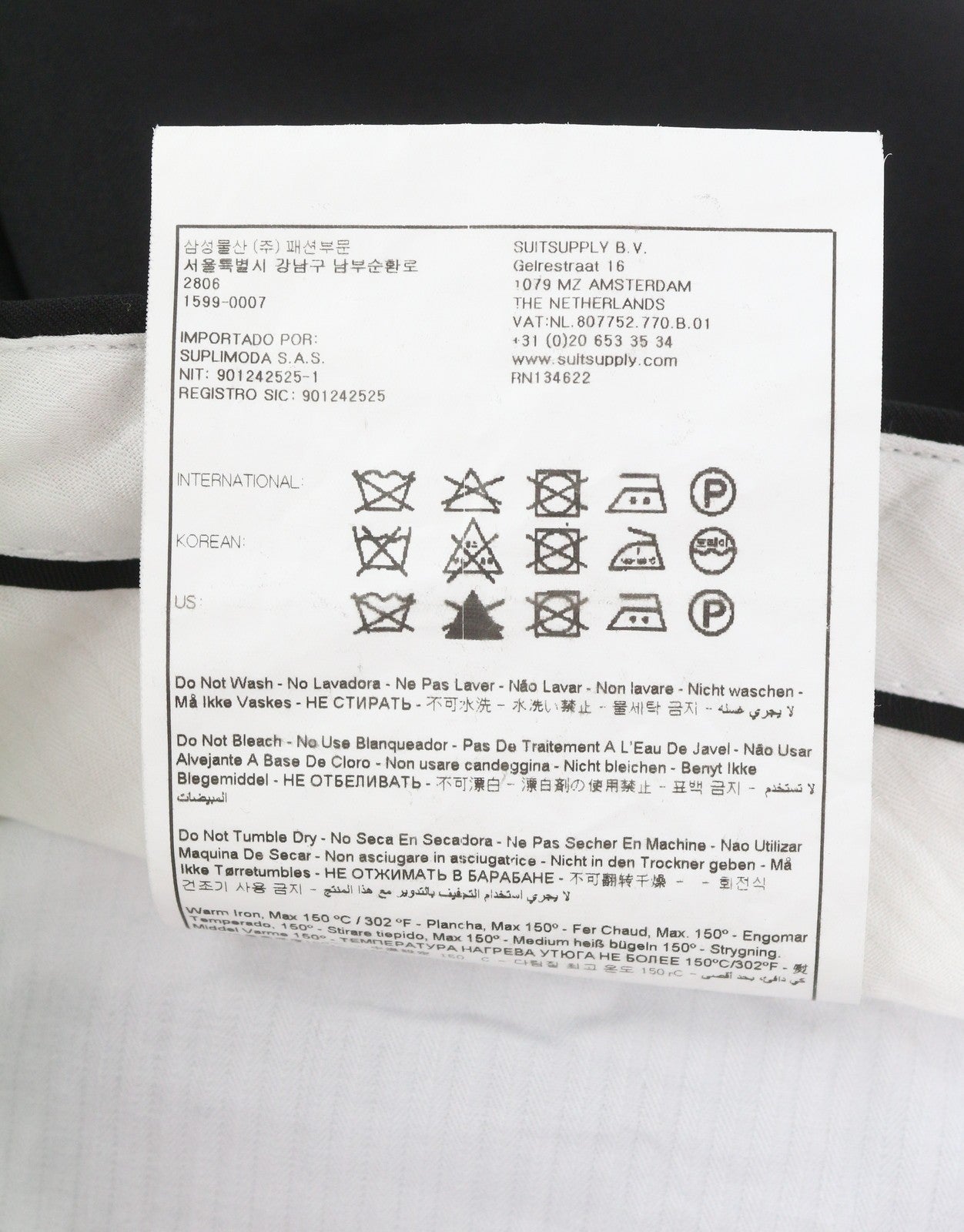 SUITSUPPLY La Spalla Men Suit UK42R / W34 Black Wool Peak 2 Pieces