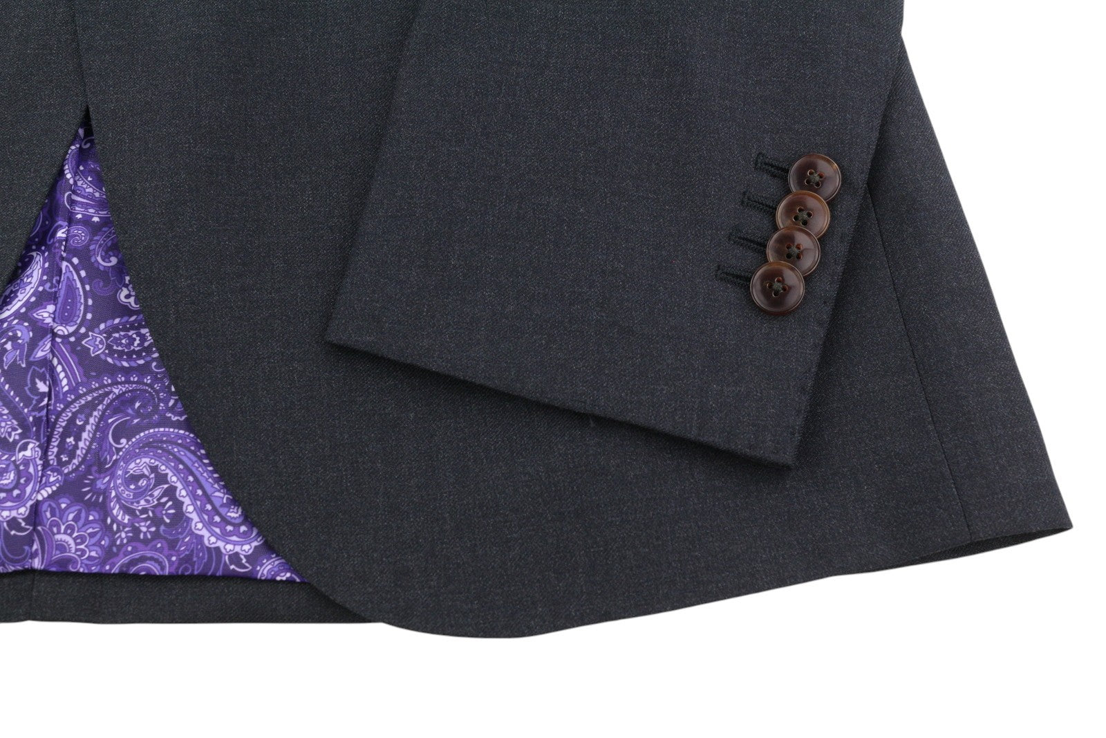 SUITSUPPLY La Spalla Men Suit UK36R Dark Grey Peak Lapel Wool