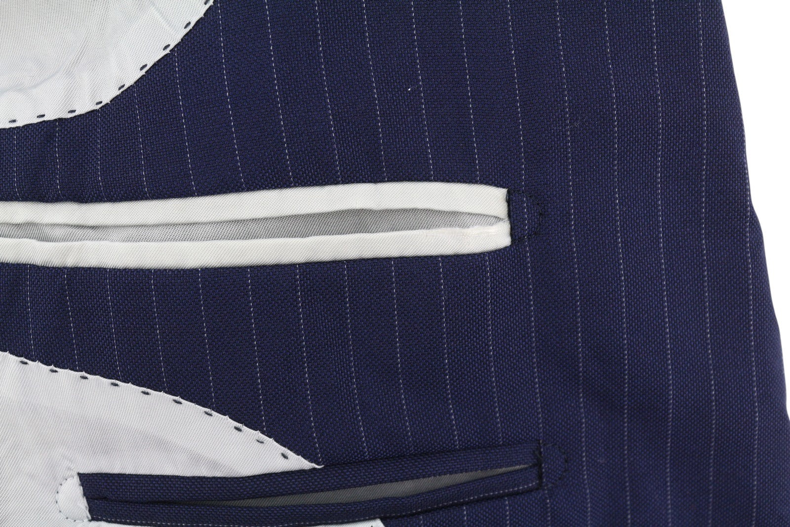 SUITSUPPLY Lazio Single Breasted Men Blazer UK32R Blue Wool Pinstriped