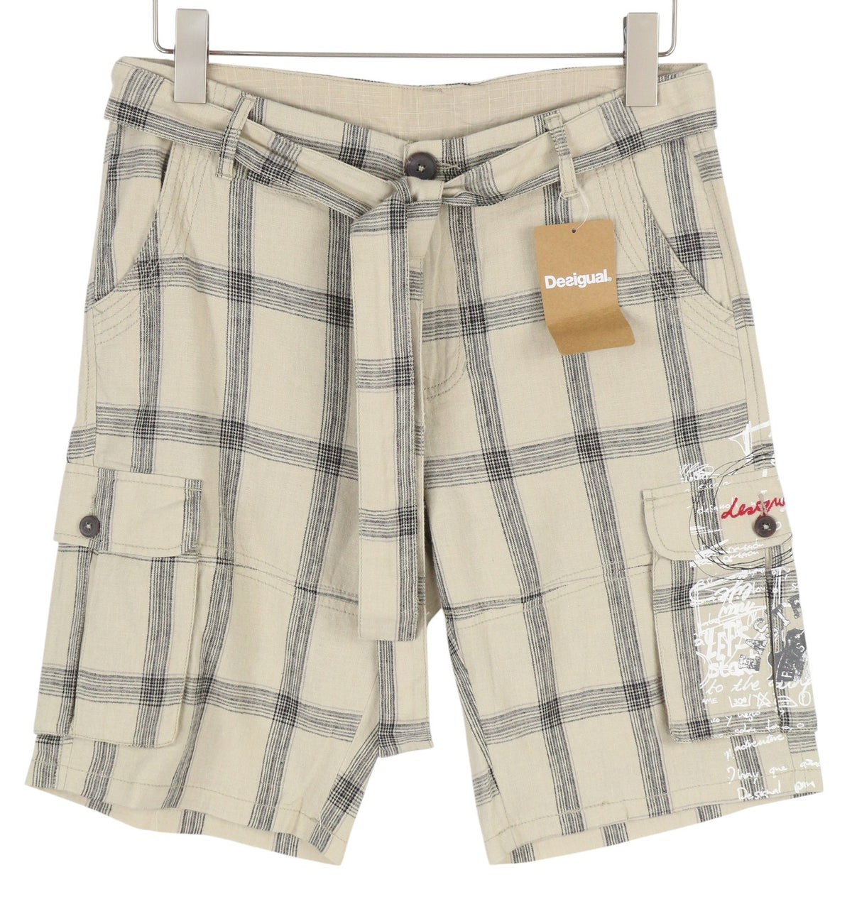 Beige Cotton Shorts