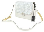 O BAG Glam Women Bag OS White Pattern Adjustable Strap Clasp Crossbody