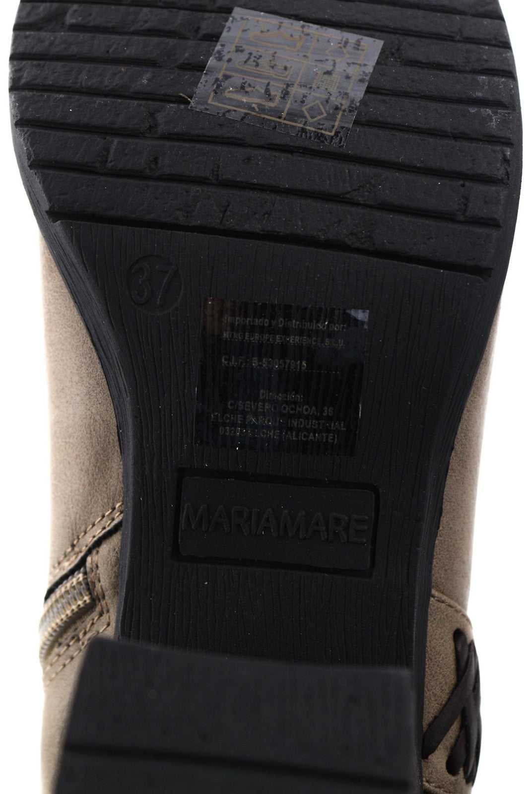 MARIA MARE Women's EU37 Brown Leather Look Zipped Heeled Boots Casual Style