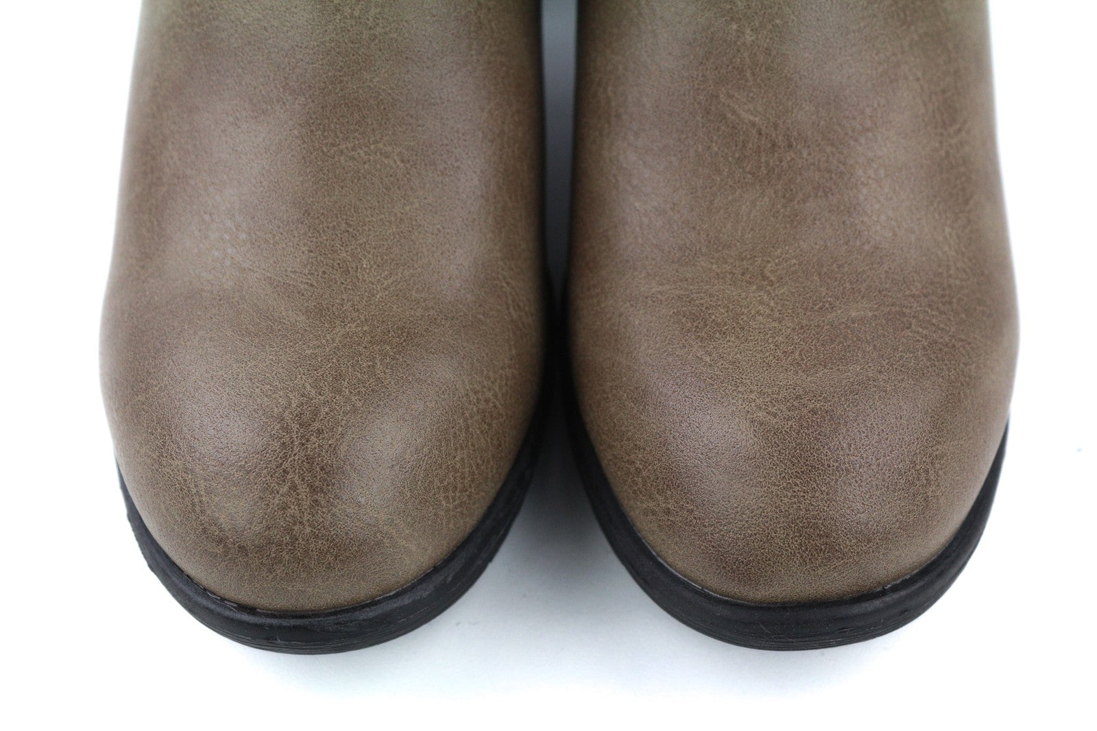 MARIA MARE Women's EU37 Brown Leather Look Zipped Heeled Boots Casual Style