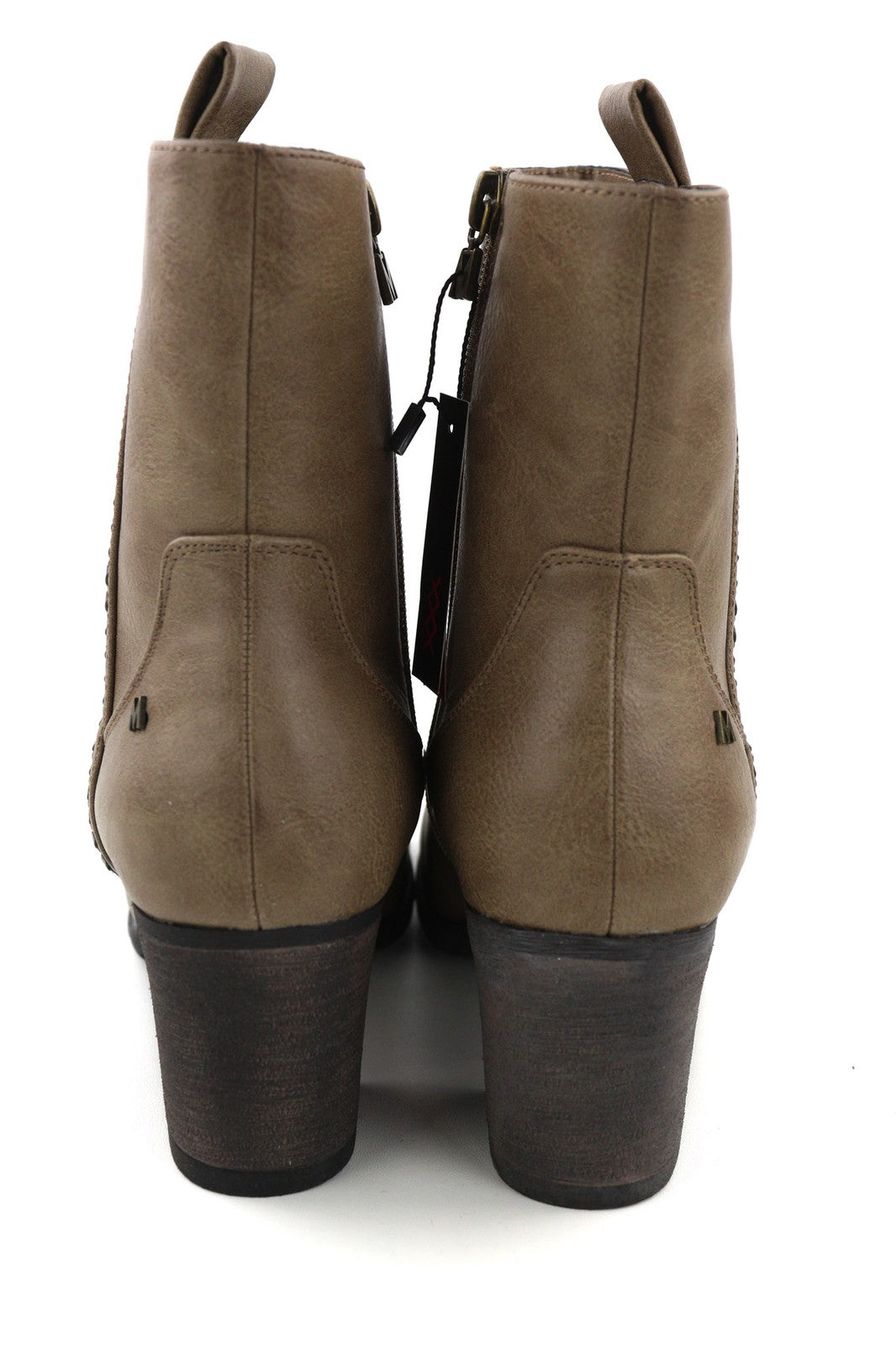 MARIA MARE Women's EU37 Brown Leather Look Zipped Heeled Boots Casual Style