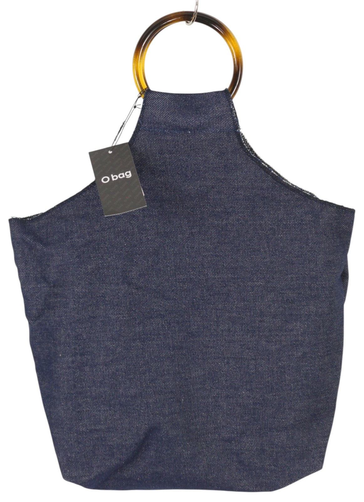 O BAG Rings Denim Women Bag OS Dark Blue Circular Handle Tote