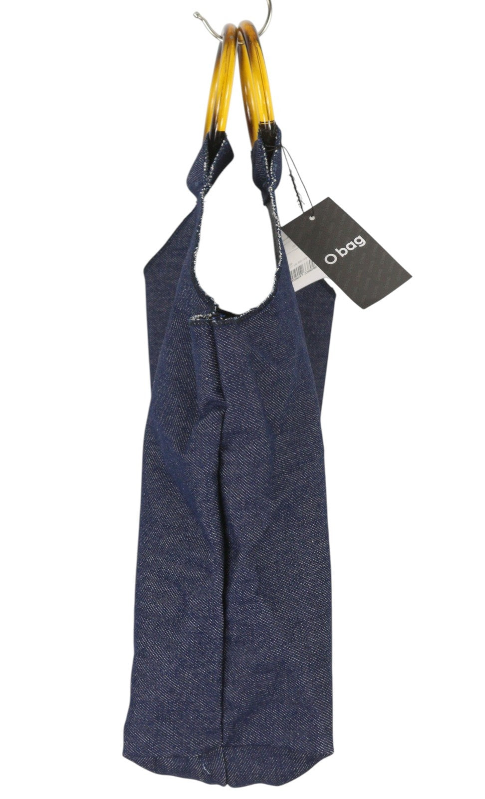 O BAG Rings Denim Women Bag OS Dark Blue Circular Handle Tote