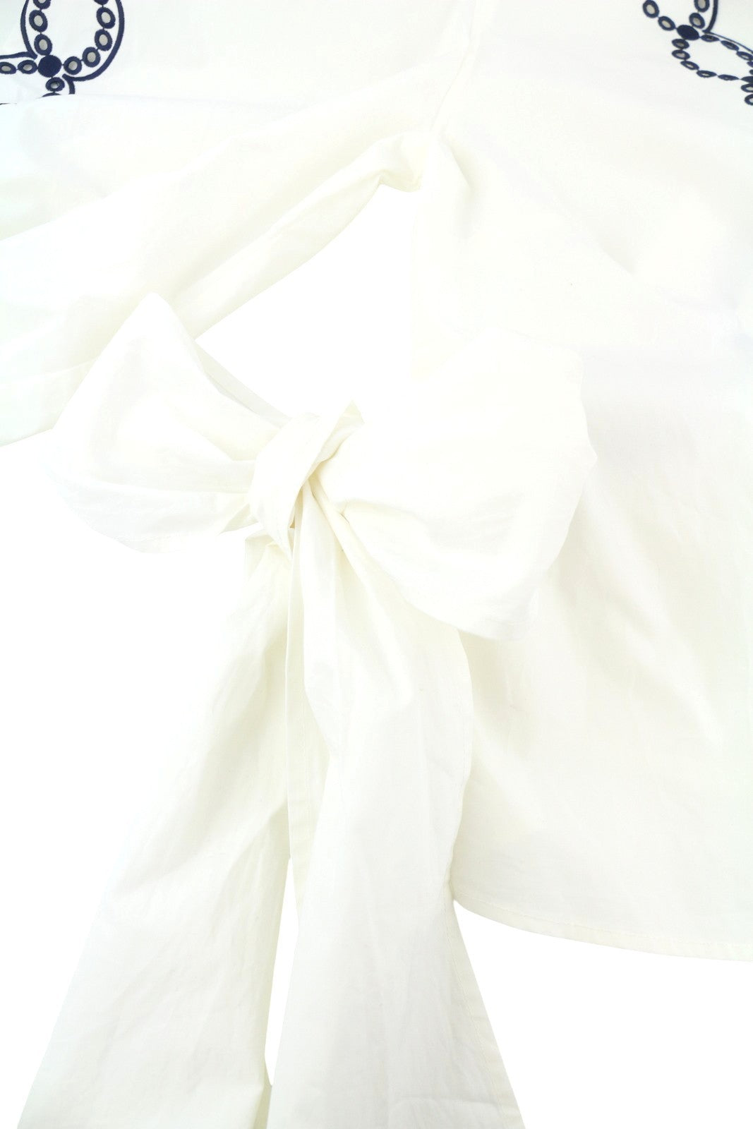 CLAUDIE PIERLOT Brigand Women Blouse 40 M White Wrapover Cotton Cropped RRP195