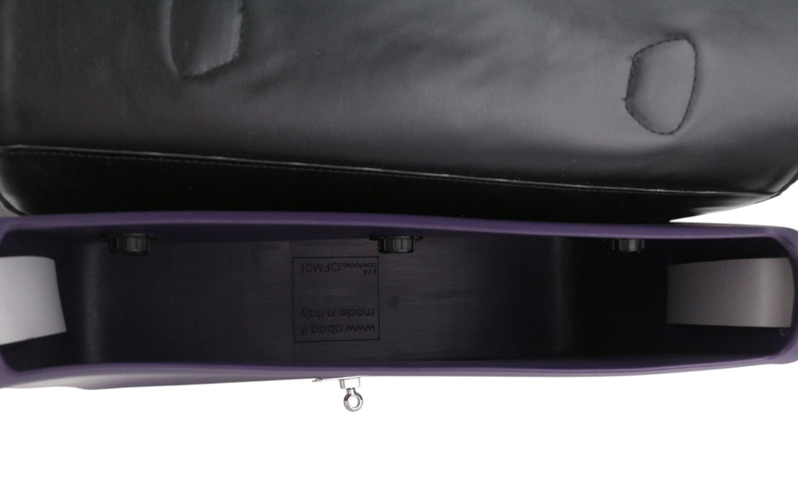 O BAG Folder Women Bag OS Purple Tweed Turn Lock Messenger