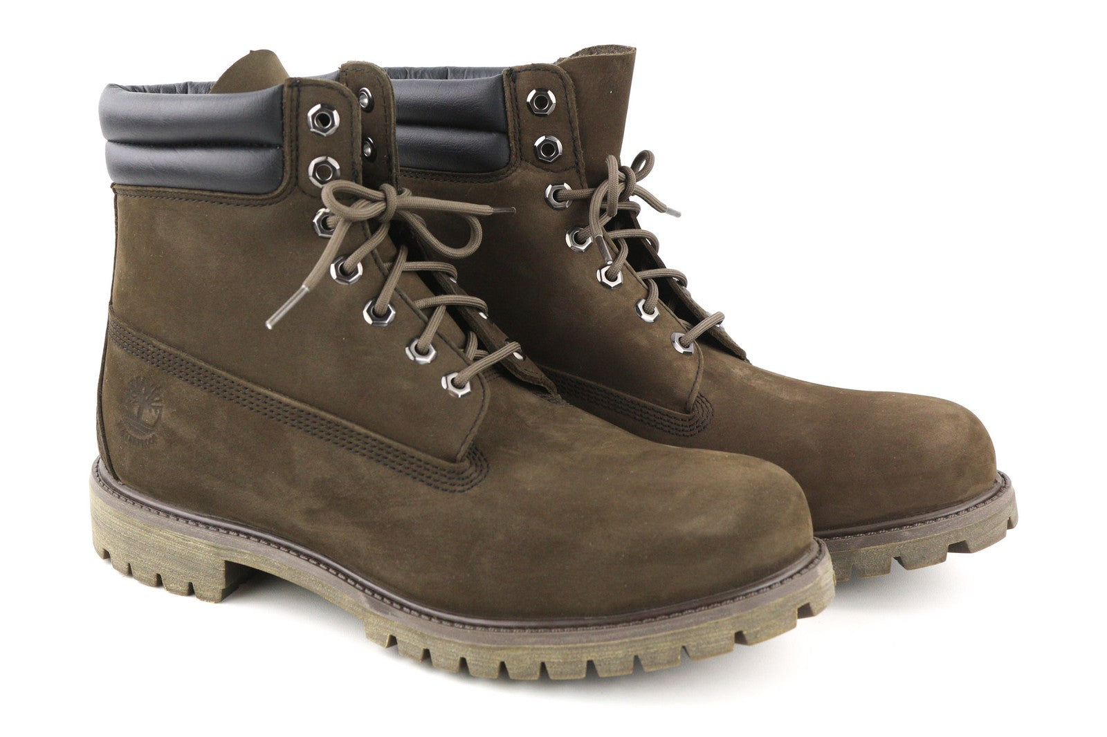 TIMBERLAND 73543-A3598 vyriški EU45.5/46 chaki spalvos odiniai laisvalaikio batai su aukštais logotipais 