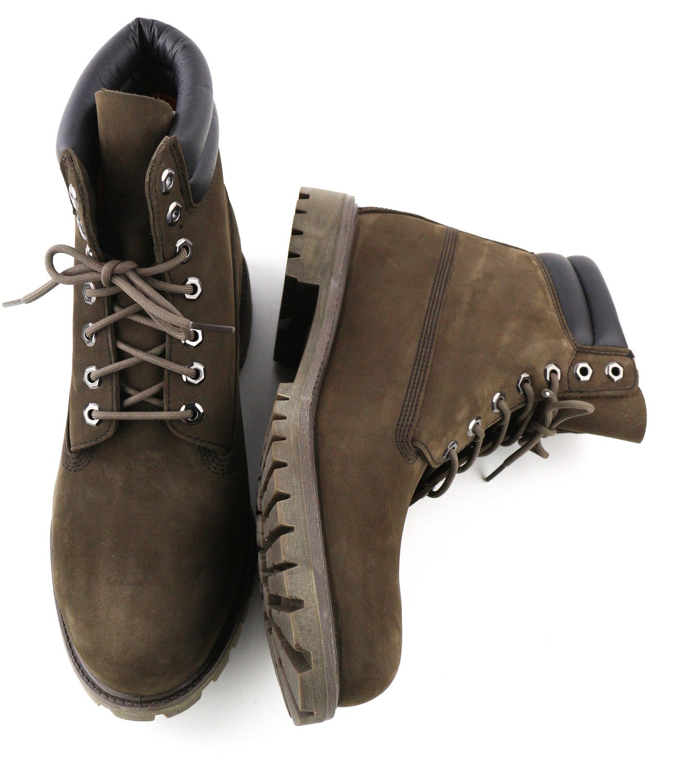 TIMBERLAND 73543-A3598 vyriški EU45.5/46 chaki spalvos odiniai laisvalaikio batai su aukštais logotipais 