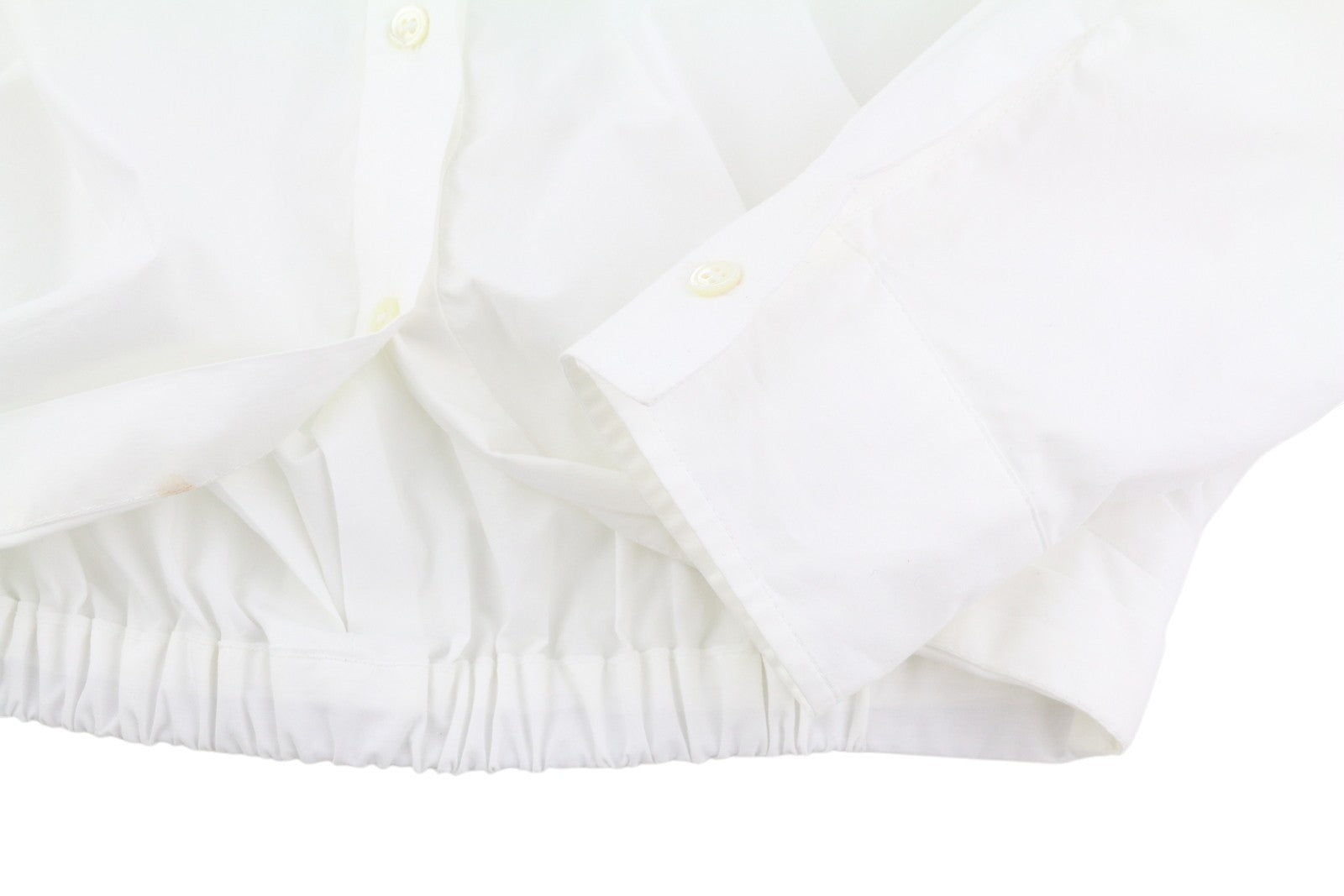 SANDRO Michelle Women Shirt 0 XS White Cropped Point Collar Long Sleeve RRP195