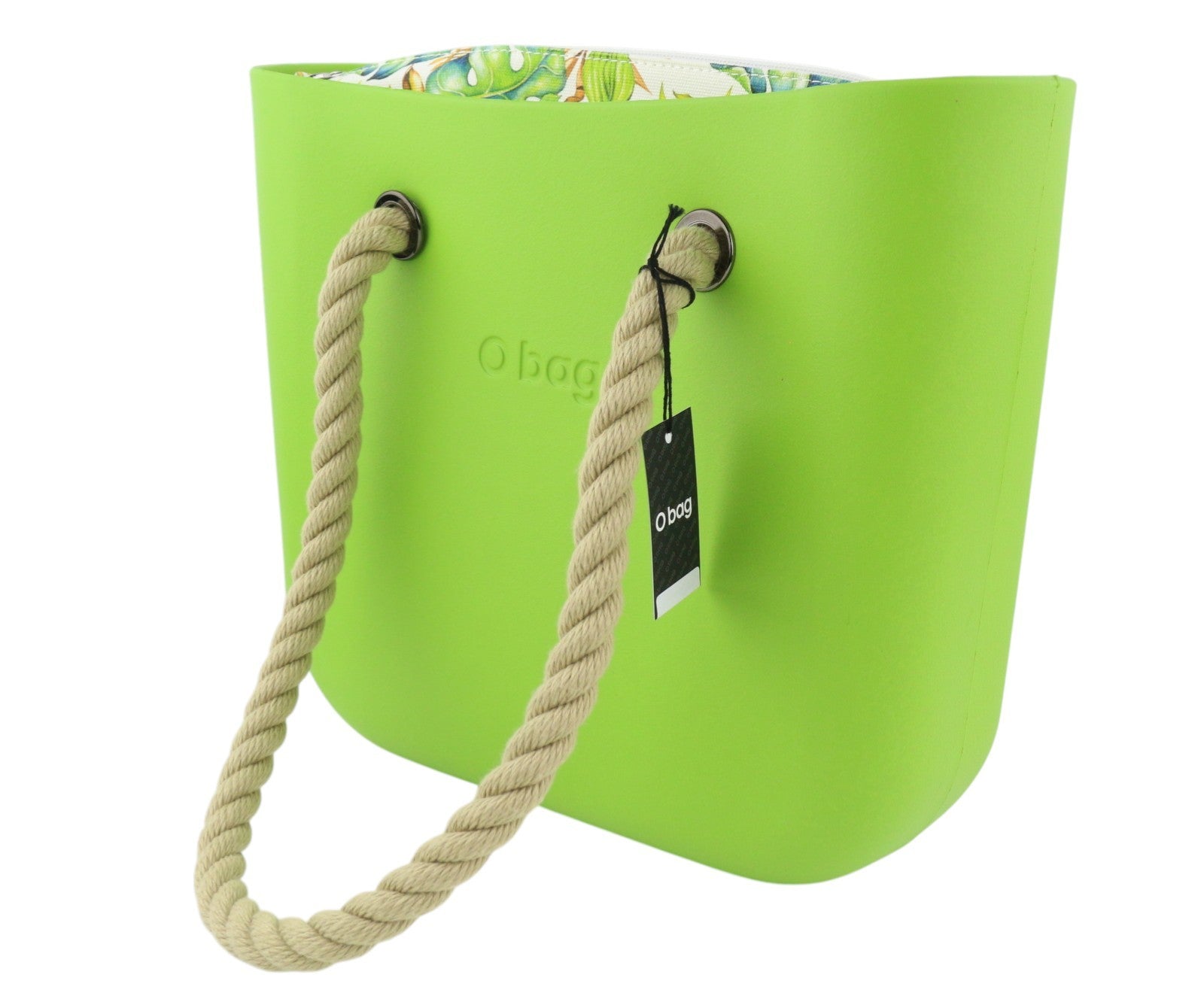 O BAG Mini Women Bag OS Bright Green Double Handles Zipper Square