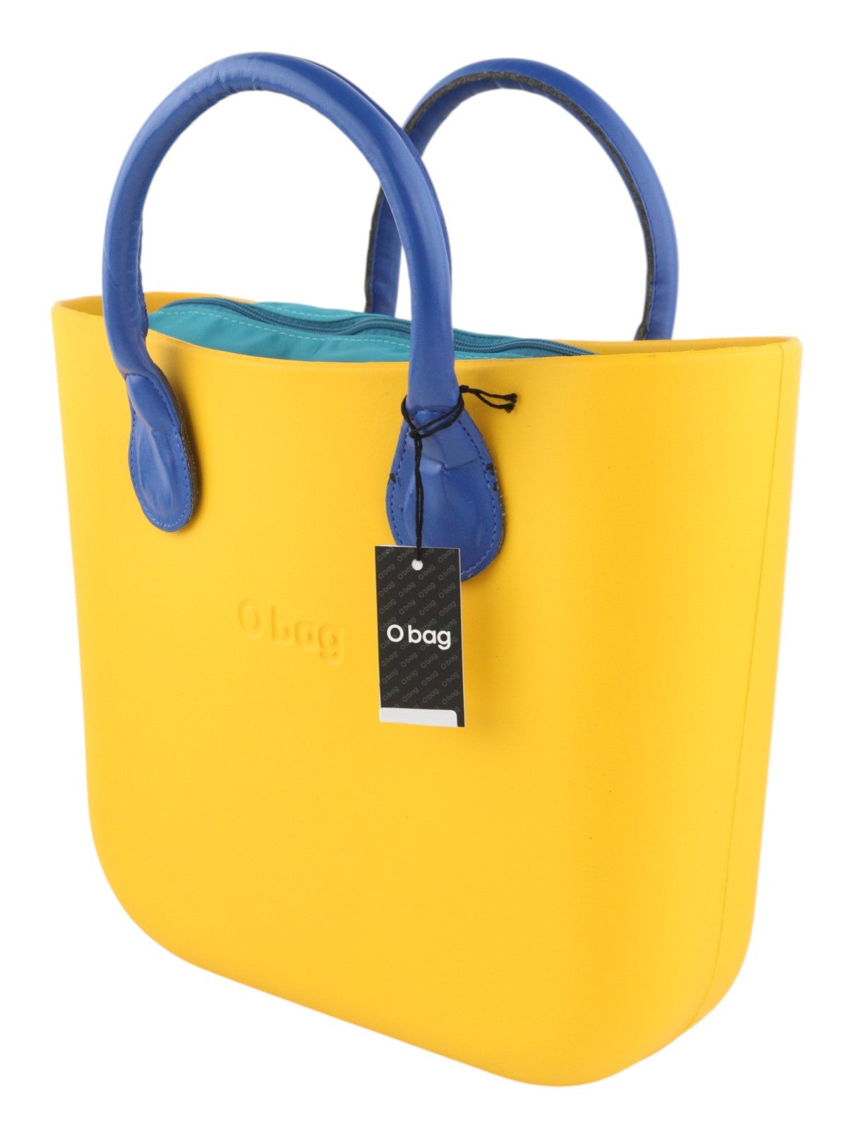 O BAG Mini Women Bag OS Yellow Blue Double Handles Zipper Square