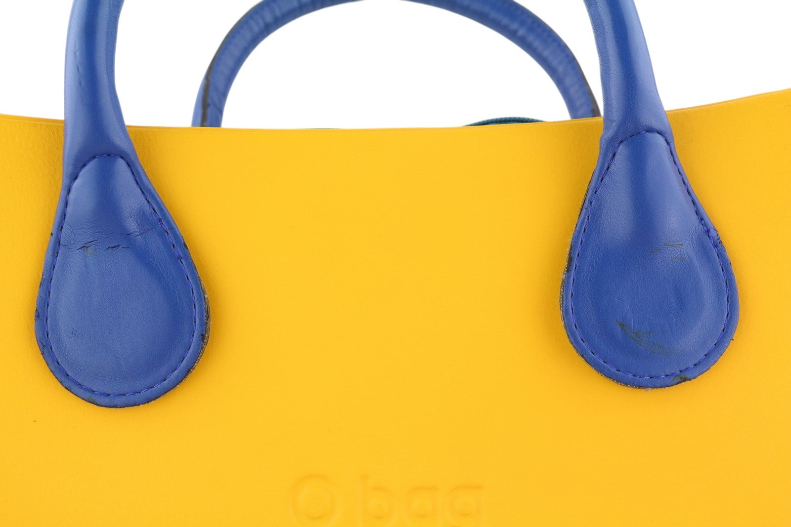 O BAG Mini Women Bag OS Yellow Blue Double Handles Zipper Square