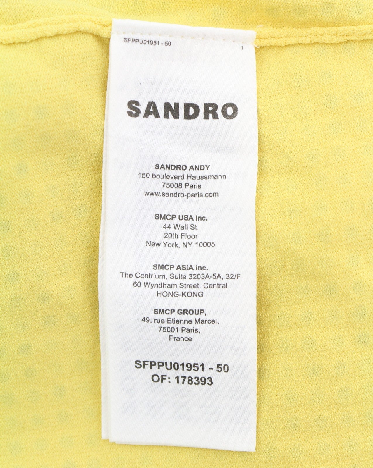 SANDRO Vierge Women T-Shirt 2 M Yellow Shiny Embellished Polo Short Sleeves