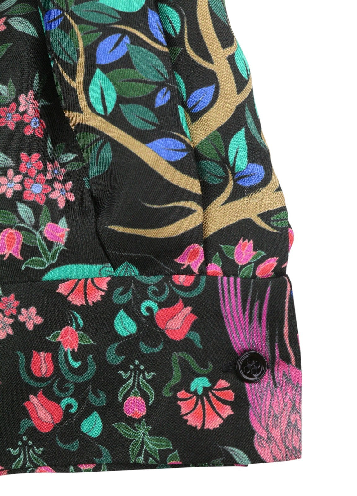 SANDRO Women Blouse 0 XS Colourful Silk Square Neckline Cropped Balloon Sleeve